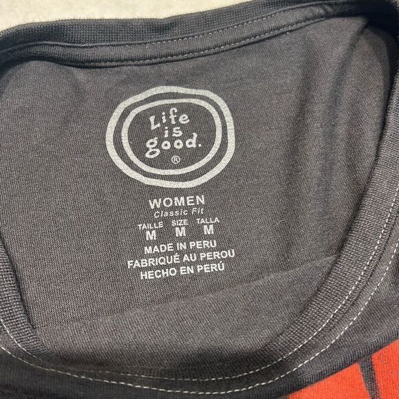 Life Is Good Womens Tshirt Sz Medium Gray Short Sleeve SPREAD GOOD VIBES PEACE L - Picture 5 of 7